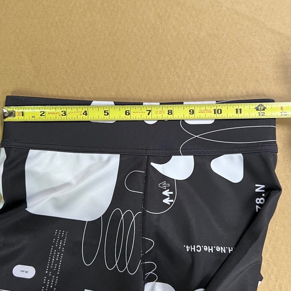 Nike AIR Dri-FIT All Over Print Leggings Blk Wht Athletic Swoosh Icon Sportswear - Picture 10 of 13